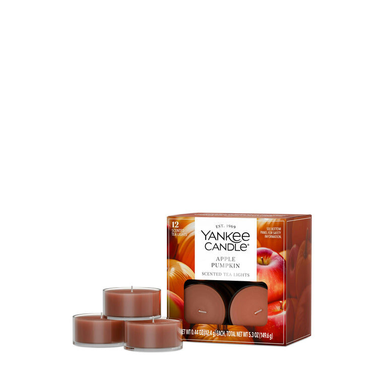 Apple Pumpkin Scented Tea Light Candles X3