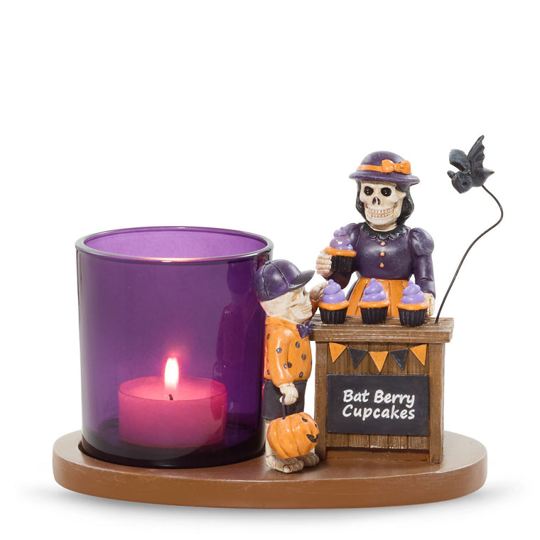 Bonebury Lane Bat Berry Cake Tea Light Candle Holder V7