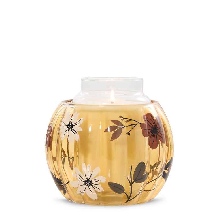 Flower Pumpkin Jar Candle Holder I7