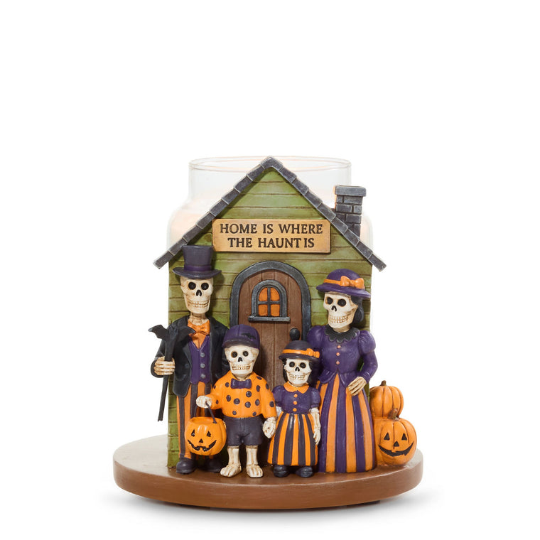 Bonebury Lane Haunted House Jar Candle Holder P4